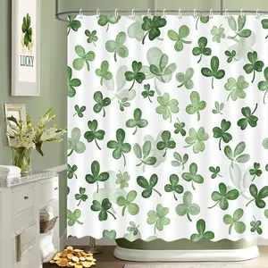 St.Patrick's Day Shower Curtain for Bathroom Lucky Shamrock Shower Curtains Green Clover Leaves Bathroom Decor Fabric Shower Curtain 72x72 Inch 2026 new