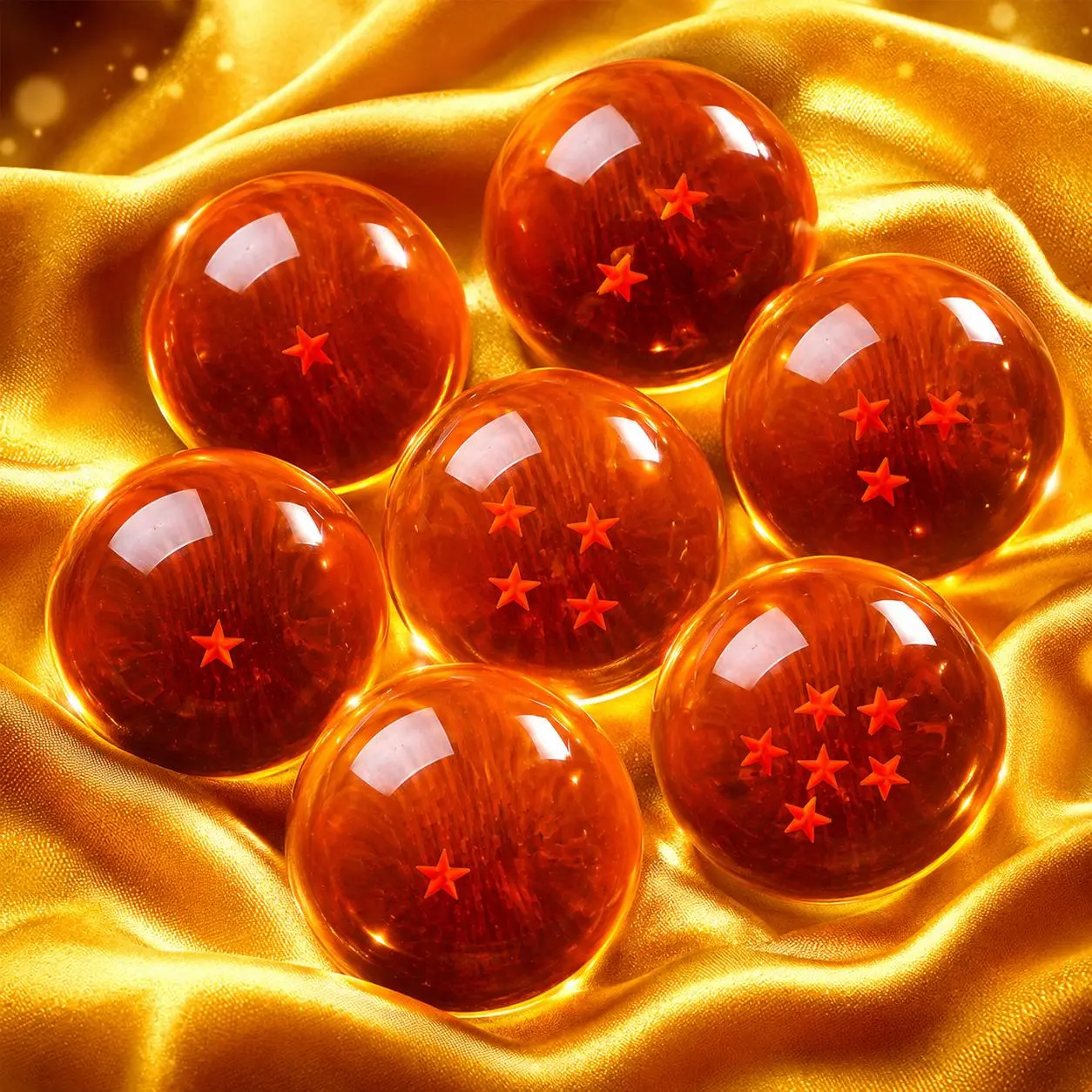 DBZ 7-Piece Crystal Sphere Display Set, 4.3cm Collectible Decorative Balls with Luxury Gift Box, Home, Office, Gaming Room & Shelf Decor