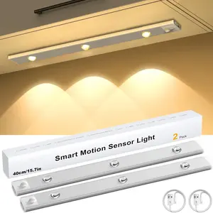 40cm/20cm Under Cabinet Lights,Motion Sensor Night Light Indoor,1500mAh USB Rechargeable Light,Magnetic Installation Dimmable Lights for Kitchen,Wardrobe,Pantry, Closet,Bathroom,Stairs,Sink Cabinet,Garage,Mother's Day gift