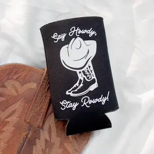 Say Howdy, Stay Rowdy Can Cooler, Tall Koozie, Drinkware