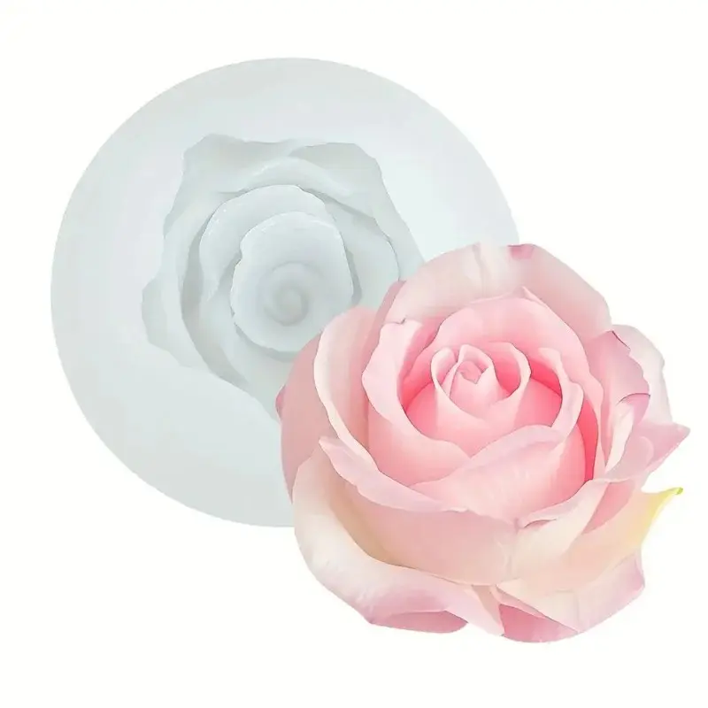 Reusable Silicone Rose Mold, Flower Mold, Layered Petal & Leaf Design, Floral Silicone Mould for Jewelry Making, Handmade Crafts, Candles, Soap, Perfect Gift, Handcraft, Handicraft, Art