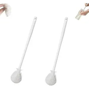 360 Silicone Bottle Brush, Silicone Bottle Brush with Long Handle, All Angle Bottle Brush, Rotating Cleaning Cup Brush Suitable for Cups Plates Teapots and Bottles