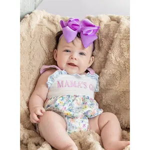 MAMA'S GIRL Petal Hem Smocked Ruffle Bubble Romper