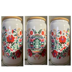 Cafecito and Chisme Glass Cup Cafecito and Chisme Glass Cup