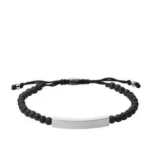 Fossil Men's Ellis Plaque Lava Stone Bracelet