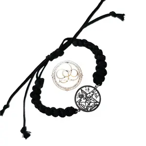 Tetragramaton Hand Made Bracelet with Unique Symbolic Charm and Adjustable Cord for Stylish Wear