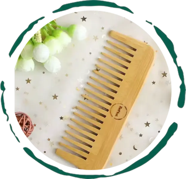 All-Natural Bamboo Hair Comb - Detangling Wooden Comb for Men & Women, Eco-Friendly Anti-Static Hair Brush & Scalp Massager for Daily Grooming, Travel-Friendly Beard & Hair Styling Accessories