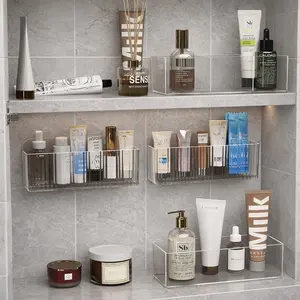 Wall-Mounted Makeup Storage Cabinet, Acrylic Lipstick Organizer with Mirror, Medicine Box, Face Mask Holder, Space-Saving Dustproof