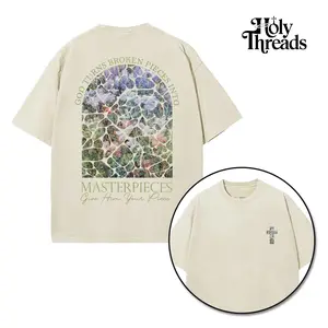 [Holy Threads] God Turns Broken Pieces Into Masterpieces Unisex Washed T-shirt Vintage Tee Jesus Shirt Jesus Tee Christian Merch Christian Apparel God Apparel Faith Clothing Christian Bible Shirt