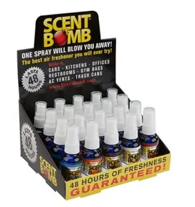 SCENT BOMB AIR FRESHENER - 1 OZ SPRAY BOTTLE (FULL BOX OF 20 BOTTLES) Fragrance Glass Oil Plastic