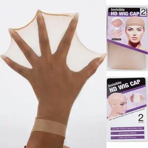 24 Pcs Transparent HD Wig Cap Thin Nylon Cap for Women Ultra-Thin Breathable Stretchy Stocking Cap for Lace Front Wigs Natural Transparent Sheer Mesh Liner One Size Fits All Summer Sweat-Proof Comfortable Secure Fit Beginner Friendly Daily Wear