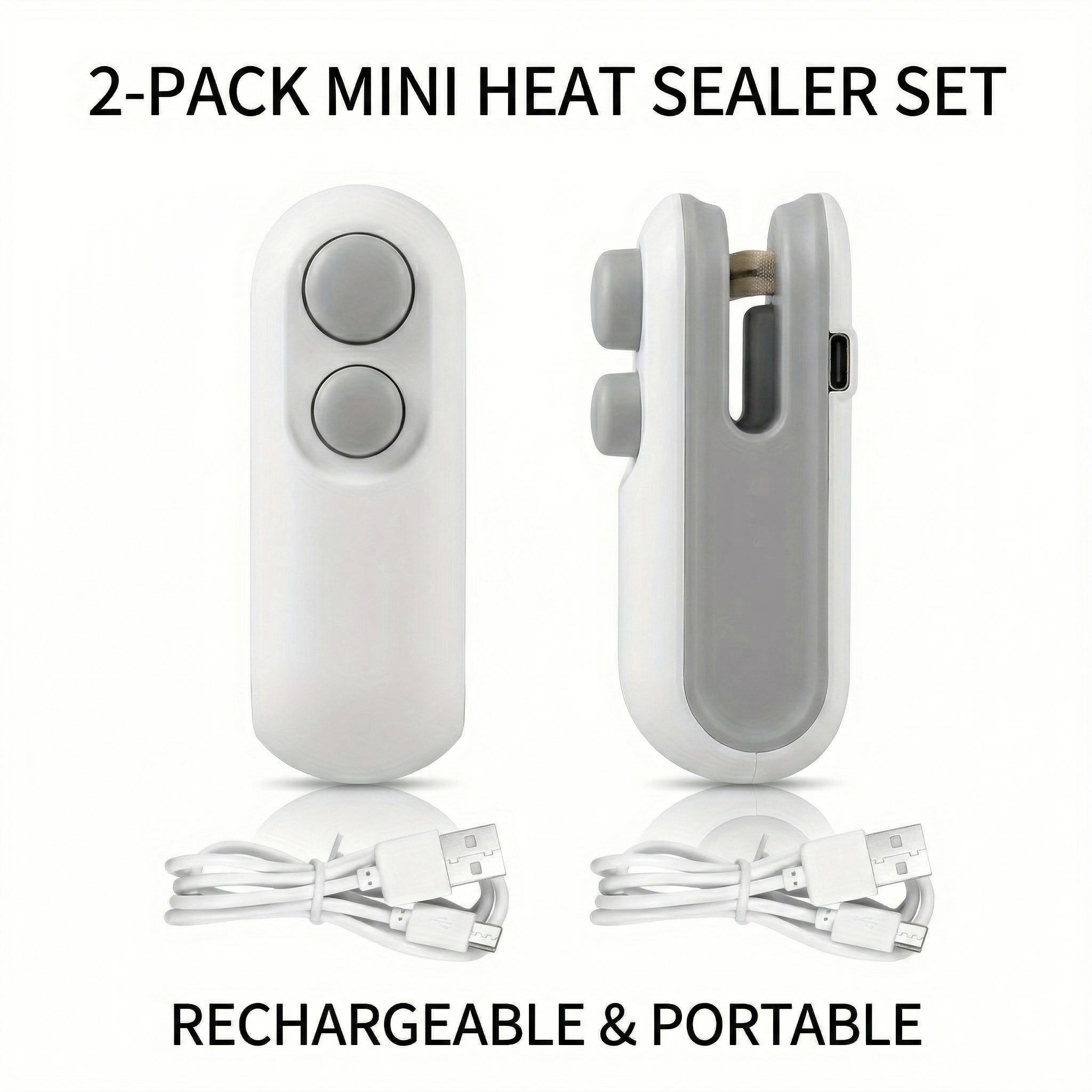 2 mini sealing machines, 2-in-1 sealing machine and tool magnet rechargeable sealing machine, portable handheld hot vacuum sealing machine, plastic bag small bag resealing machine, food storage brittle bag (white)