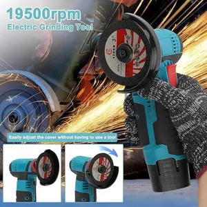 12V Cordless Mini Brushless Angle Grinder Kit with 4 Gutting Blades,2 pcs 12V 1300mAh Batteries 19500 RPM/Min，for Cutting Grinding Polishing Electric Heavy Duty Handle Power Tools
