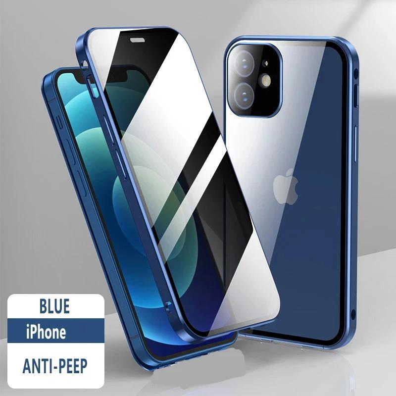 Magnetic Tempered Glass Privacy Phone Case For iphone 11 12 13 14 15 16 17 Pro Max X XR XS Max 360° Magnet Antispy Protect Cover Magnetic Tempered Glass Privacy Phone Case For iphone 11 12 13 14 15 16 17 Pro Max X XR XS Max 360° Magnet Antispy Protect Cover