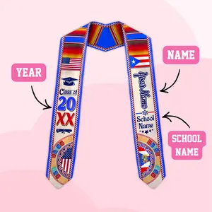Customized Puerto Ricans Graduation Sash 2026, Puerto Rico America Graduation Gift Stole