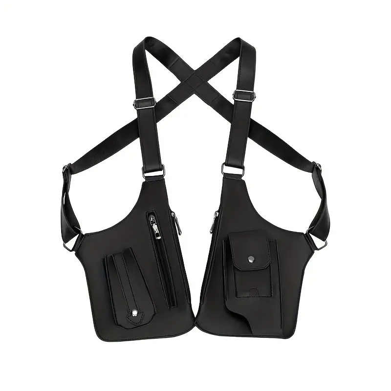 Unisex retro-style shoulder bag with underarm straps, made of PU leather, multi-functional lightweight backpack, phone bag, vest bag, suitable for outdoor cycling, hiking, fitness, running, holiday gifts, Valentine's Day anniversary gifts.