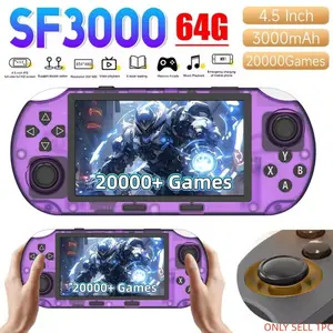 The SF3000 retro handheld game console features over 20,000 games, 14+ emulators, a 4.5-inch IPS HD screen, a dual-core processor, instant phone charging, and TV connectivity. It's both stylish and durable! Handheld Gaming Console