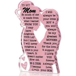 Mom Gifts Valentines Birthday Gift from Son, Mom Birthday Gift Ideas Cool I Love Mom Best Mom Ever Gifts New Mom Single Mom Mama Christmas Easter Mother's Day Gift 2025 Acrylic Plaque Sign