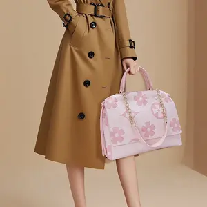 IVKMIVK Women’s Fashionable Floral Embossed Handbag, Large-Capacity Tote with Crossbody Strap, Trendy Versatile Everyday Commuter Bag