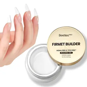 Beetles PRO FIRMET Hard Gel for Nails, HEMA-Free & TPO-Free & Low Heat,Clear Builder Nail Gel for Building C-Curve Apex & Extensions,Pros Salon Quality,