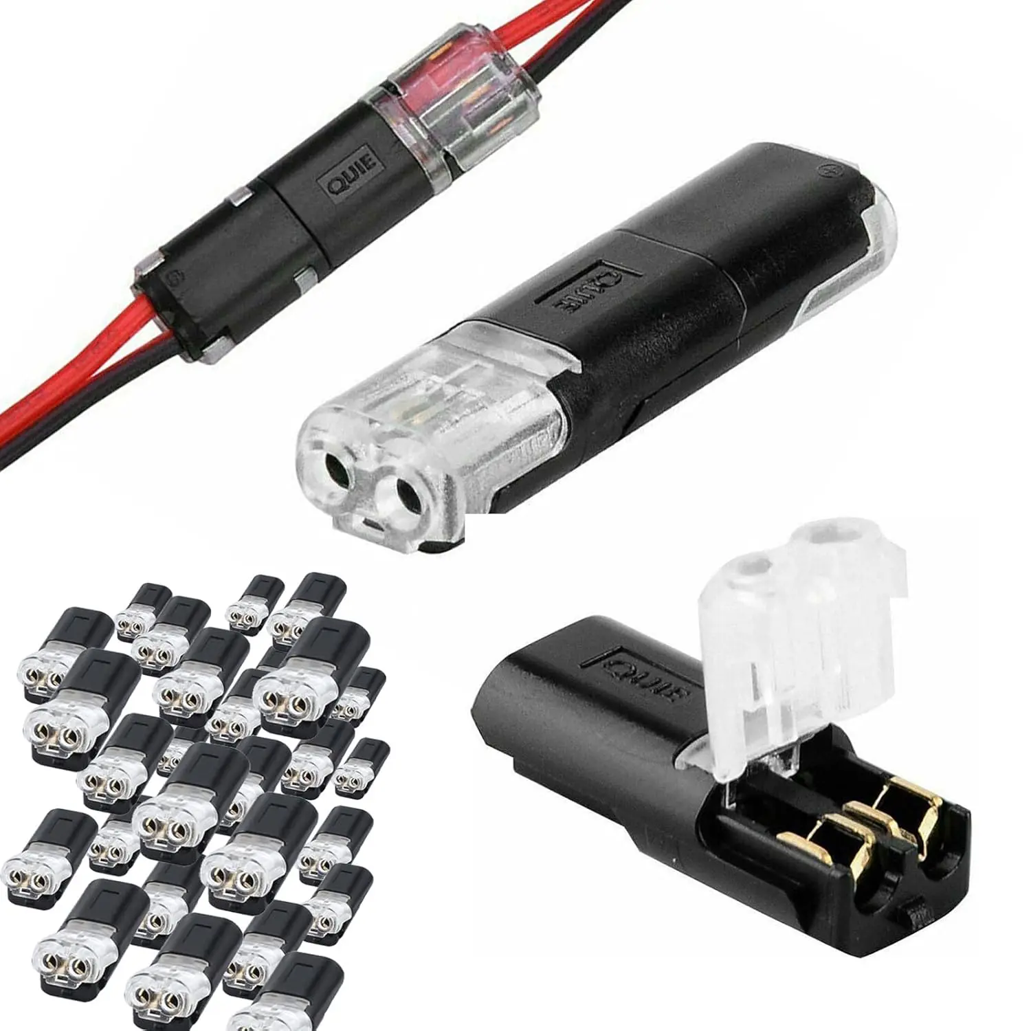 Double Wire Plug-in Connector with Locking Buckle, Waterproof Design - Waterproof Connectors for Secure Electrical Applications (Tools & Hardware, Hand Tools)