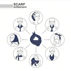 Luxurious Designer Style Chain Print Silk Bandana Scarf for Ladies 70*70cm Suitable for Daily Wear in Spring, Ideal for Dressing Up Valentine's Day