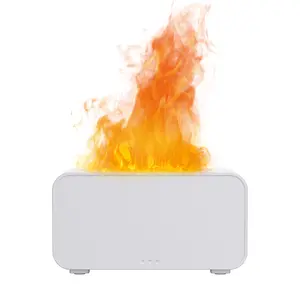 Fireplace flame-shaped air diffuser humidifier, 7-color aromatherapy essential oil diffuser, simulated flame aromatherapy diffuser, suitable for home, bedroom, office, yoga (white).