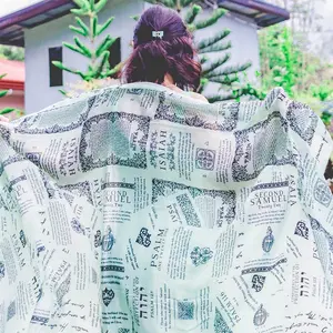 Christian Prayer Shawl, Protective Bible Verse Scarf, Vintage Design, Large Size for Kneeling Prayers, Soft and Portable, Daily Spiritual Use, Blanket Scarf