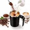 13 OZ Automatic Stirring Coffee Cup, Coffee Cup with Magnetic Capsule, with Temperature Display Function, Suitable for Coffee, Beverages, Hot Cocoa, Coffee Bar Drinkware, Reusable USB Rechargeable Cup Travel Mug，Gift for Birthday/Christmas techvibes