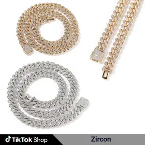 Cuban Chain 10mm Wide Rhombus Cuban Chain Trendy Hip Hop Unique Design Jewelry