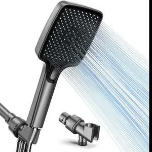 Transform Your Shower into a Spa Experience High Pressure Handheld Showerhead with 5 Spray Modes Anti Clog Nozzles & Power Wash Jet for Easy Cleaning of Tub Tiles & Pets Stainless Extra Long Hose Included