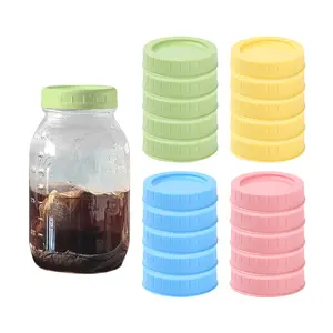 20counts Plastic Canning Jar Lids Food-grade Jar Caps Fit Regular Mouth 70mm Reusable Leak Proof Replacement Jar Lids Dishwasher Safe for Canning Jars