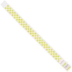 Tyvek  0.75 x 10 in. Yellow Checkerboard Wristbands - Case of 500