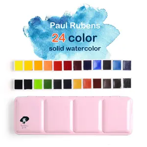 Paul Rubens Professional Watercolor Paint Set Artist Grade / Academy Grade Watercolor Paint Set, 24 Vivid Colors with Portable Metal Box for Artists - Ideal for Watercolor Painting, Illustrations, and Art Supplies Enthusiasts