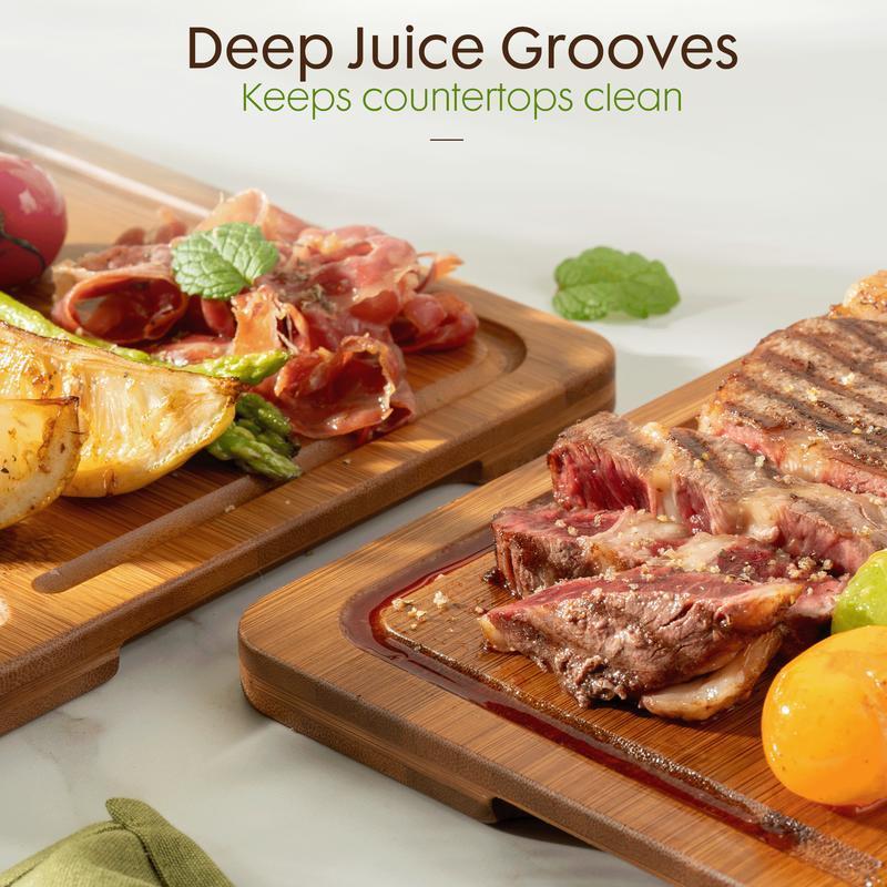 Azedele 3-Piece Set Bamboo Cutting Board for Kitchen - Crack-Resistant Wood Chopping Boards with Deep Juice Grooves, Pre-Oiled Butcher Block for Meat, Vegetables & Cheese, Carbonized,Eco-Friendly Azedele 3-Piece Set Bamboo Cutting Board for Kitchen - Crack-Resistant Wood Chopping Boards with Deep Juice Grooves, Pre-Oiled Butcher Block for Meat, Vegetables & Cheese, Carbonized,Eco-Friendly