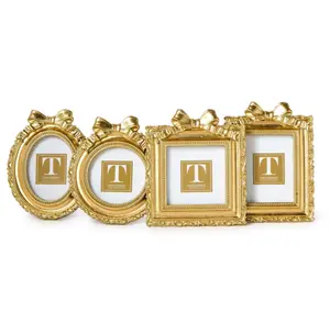 Vintage Gold Mini Photo Frame with Accent Bow