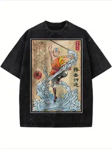 valentine shirts Men's heavyweight vintage washed streetwear T-shirt - Y2K hip-hop style loose and breathable T-shirt, with pattern designs on both front and back. Machine washable casual summer shirt, suitable for fans and daily wear. Fashion