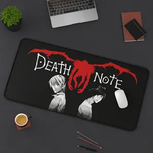 Death Note Anime Desk Mat, Light Yagami Gaming Mouse Mat Multi Size, L Anime Manga Keyboard Laptop Gaming Desk Pad, Otaku Desk Decor