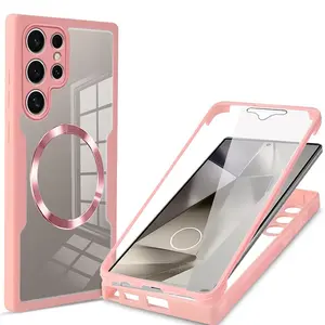 Advanced Full-Transparent Galaxy S25 Ultra Case, New Screen Protector Integrated, Ultra-Thin Silicone Anti-Drop Cover for Galaxy S24 S23 S22