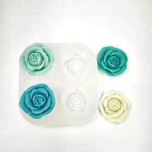 Rose Silicone Molds Set of 4, Perfect for Candle Making, Aromatherapy Plaster, Floral Plaster, Diffusion Stones, Handmade Soap Projects
