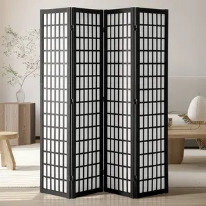 【DealsForYouDays】VEVOR Room Divider, 4 Panel Japanese Room Divider, Wood Folding Privacy Screen Indoor, Japanese Partition Dividers Portable Decoration Screens, for Room Separation Home Office Restaurant & Bedroom Modern Living Room