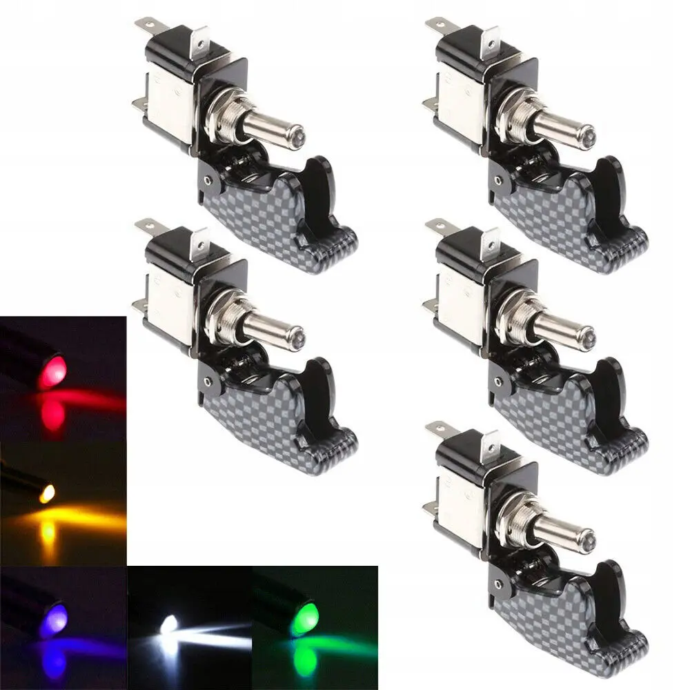 12V 20A red LED light toggle joystick switch to control on/off