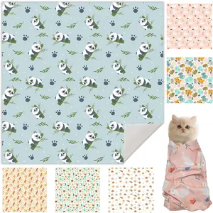 27.6" Cat Grooming Wrap, Cat Wrap for Cutting Nails, Self-Adherent Fabric Wrap for Cats, Cat Burrito Wrap Anti-Scratch, Anti-Escape, Multifunctional Swaddle Wrap Pet Tool (Panda, X Large)