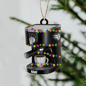 Personalized Coffee Machine Christmas Ornament 2024, Coffee Machine Keepsake, Gift for Coffee Lovers, Barista - Xmas Tree Hanging Decoration