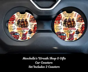 Fire Fighter Life Car Coasters - Upgrade Your Car Interior with Stylish and Functional Car Coasters