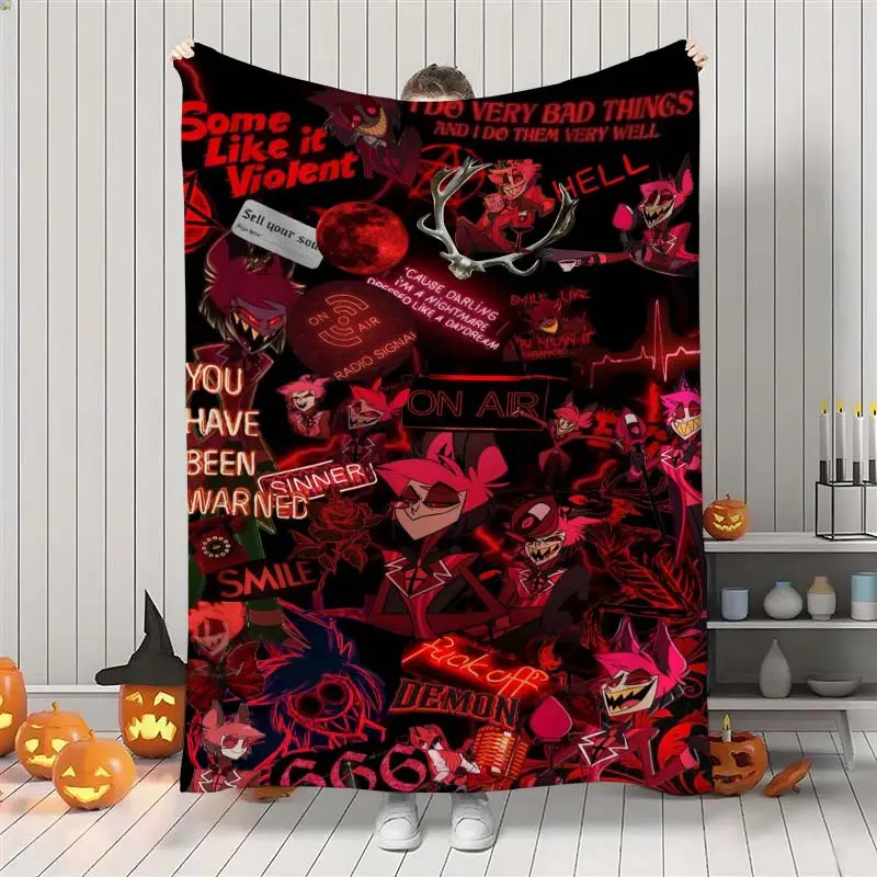 The Alastor Gothic art-themed printed blanket is made of soft 100% polyester fabric, perfect for relaxing on the sofa and bed at home. Suitable for various occasions such as the living room and bedroom, it is lightweight, portable, suitable for all season