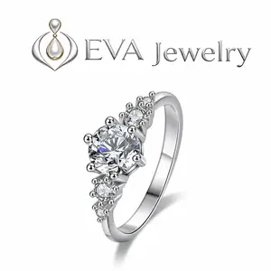 [EVA Jewelry] 925 Sterling Silver Synthetic Moissanite Ring