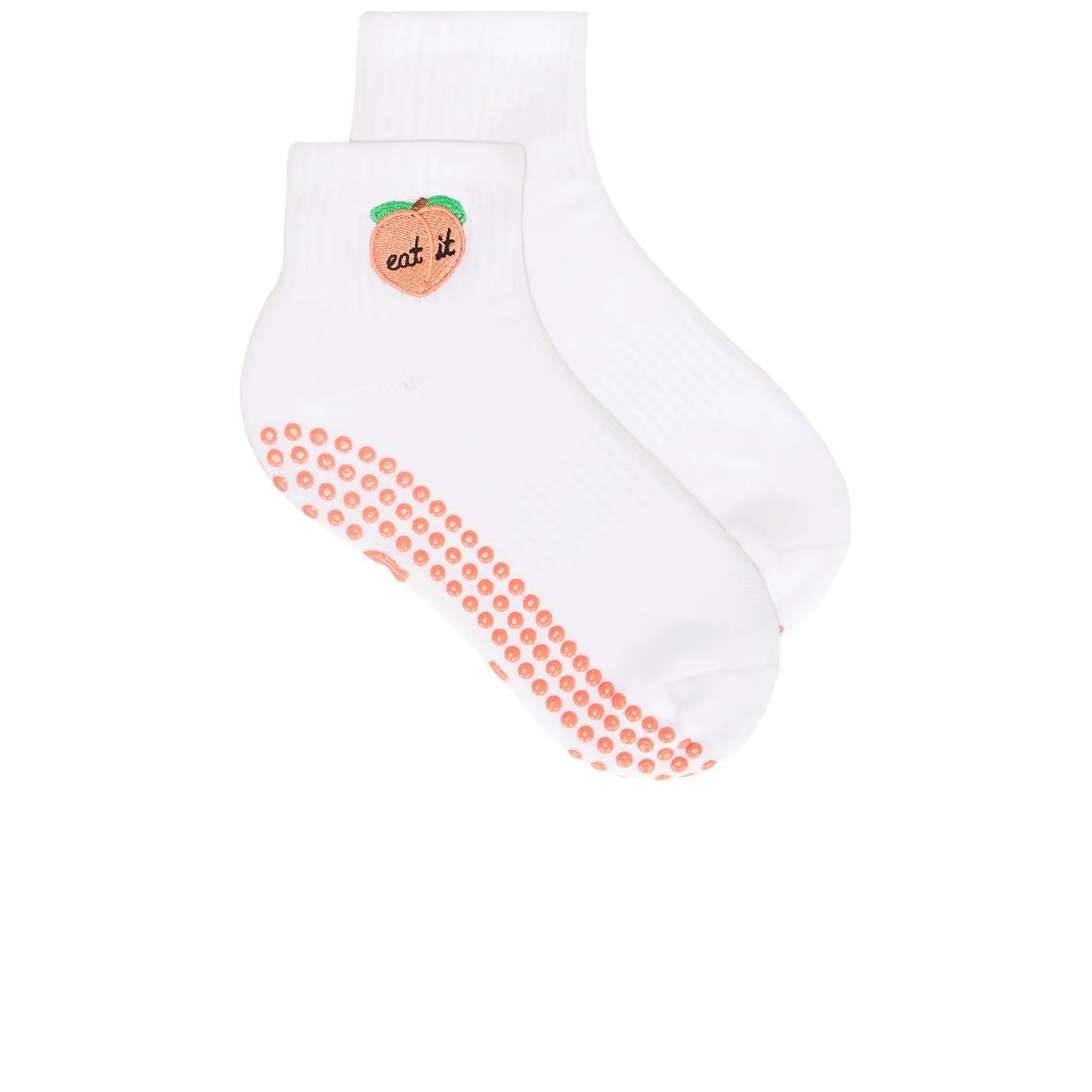 Souls. Peach Grip Socks in White