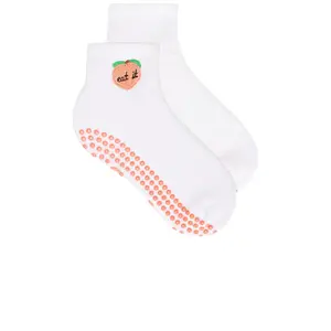 Souls. Peach Grip Socks in White Souls. Peach Grip Socks in White