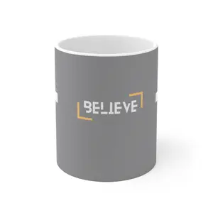 Believe Cross Coffee Mug | Holiday Coffee Mug | Christmas Mug | Stoneware Mug | Christmas Gift | Christmas Cup | Rustic Mug |Ceramic Mug